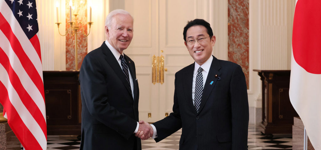 令和４年５月２３日日米首脳会談における岸田首相・バイデン大統領の写真